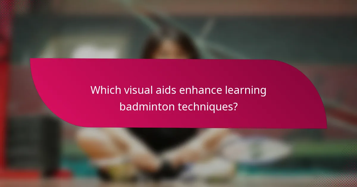 Which visual aids enhance learning badminton techniques?